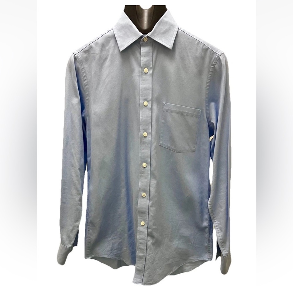 Michael Kors Men's Slim Fit Long Sleeve Light Blue Dress Shirt Size 15 X 32/33
